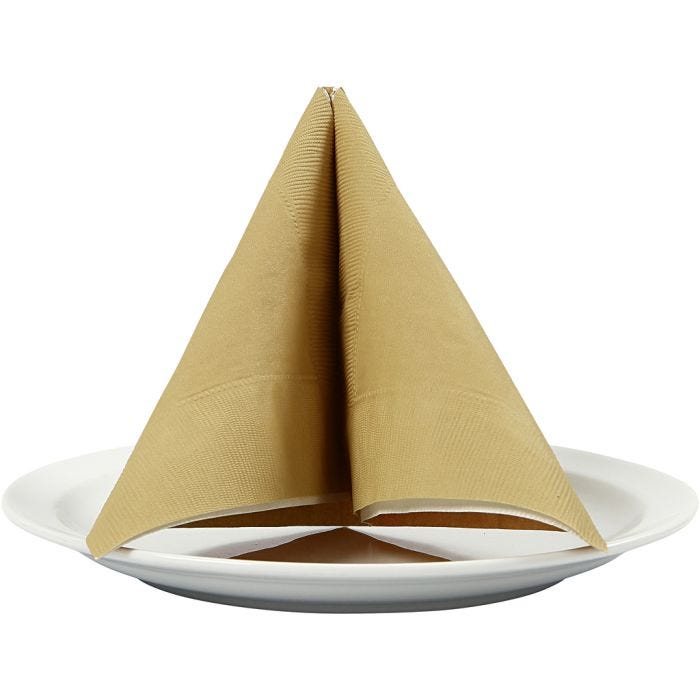 Table Napkins, size 40x40 cm, 60 g, gold, 20 pc/ 1 pack