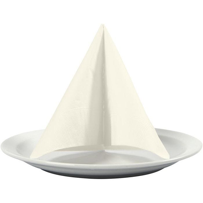 Table Napkins, white back, size 33x33 cm, off-white, 20 pc/ 1 pack