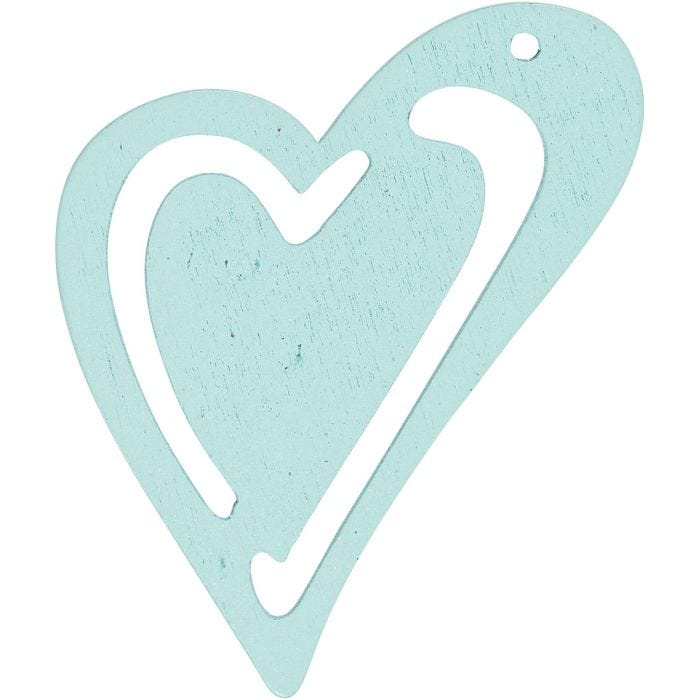 Heart, size 55x45 mm, thickness 2 mm, turquoise, 10 pc/ 1 pack