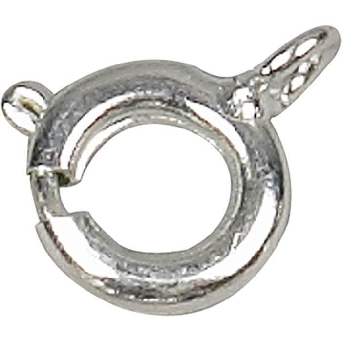 Spring Ring Clasps, dia. 7 mm, silver, 100 pc/ 1 pack