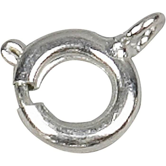 Spring Ring Clasps, dia. 7 mm, silver-plated, 100 pc/ 1 pack