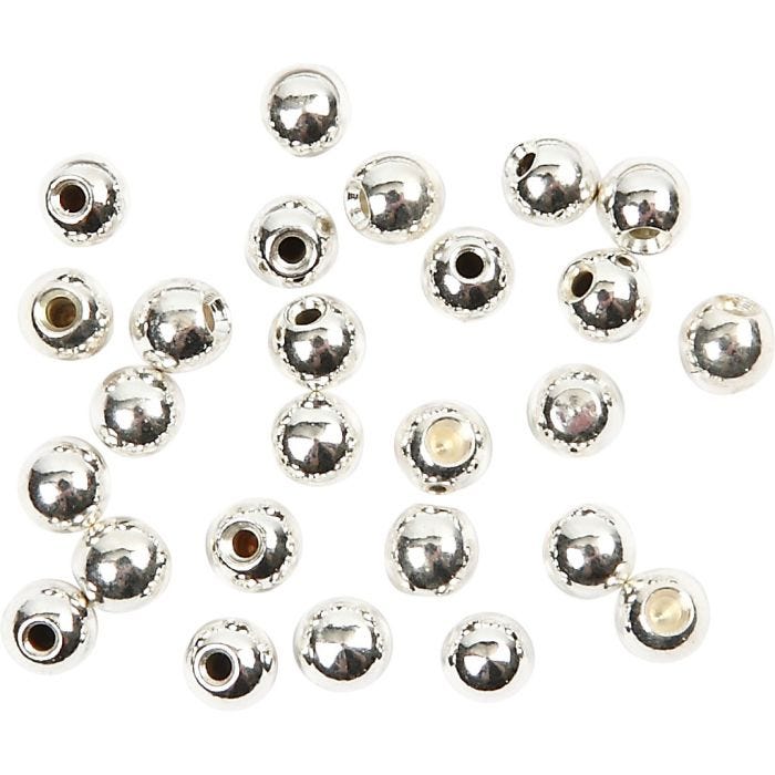 Memory Wire End Caps, dia. 3 mm, hole size 1 mm, silver-plated, 20 pc/ 1 pack