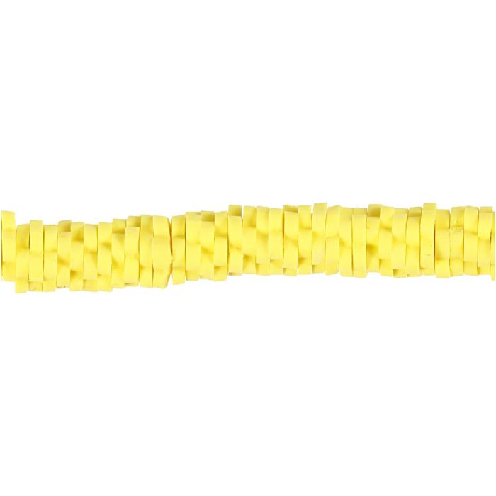 Clay Beads, dia. 5-6 mm, hole size 2 mm, yellow, 145 pc/ 1 pack