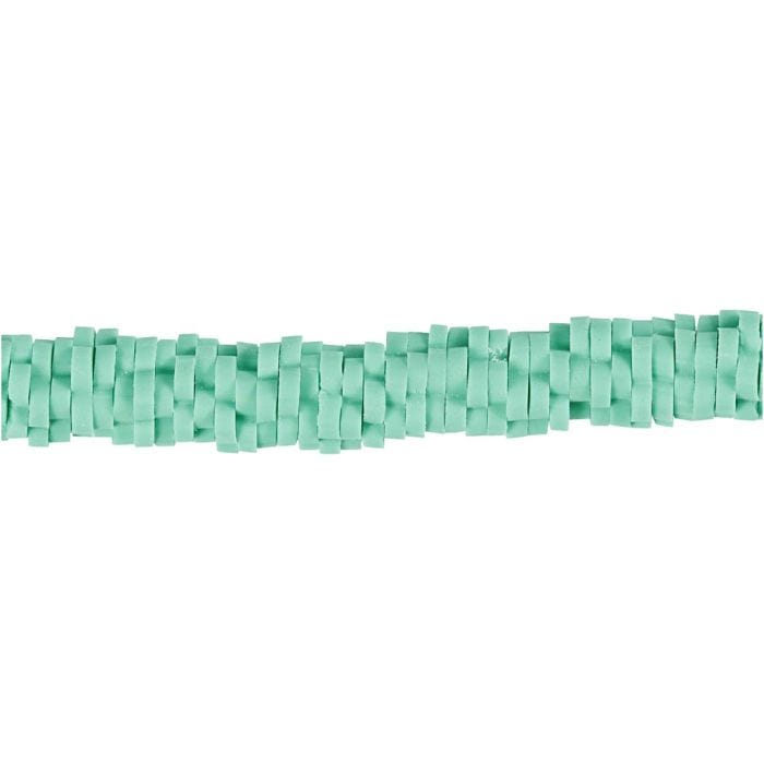 Clay Beads, dia. 5-6 mm, hole size 2 mm, green, 145 pc/ 1 pack