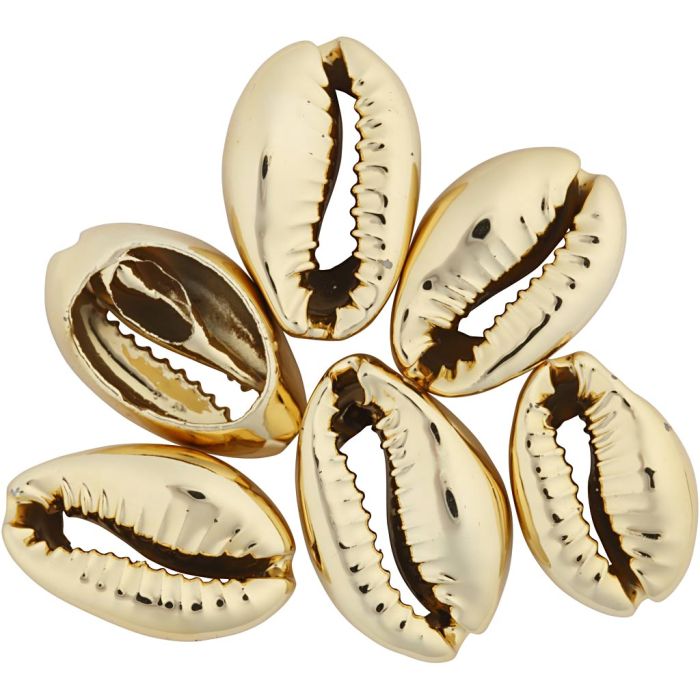 Shell, L: 20 mm, gold-plated, 6 pc/ 1 pack