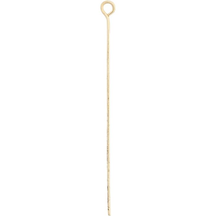 Eye Pins, L: 50 mm, gold-plated, 30 pc/ 1 pack