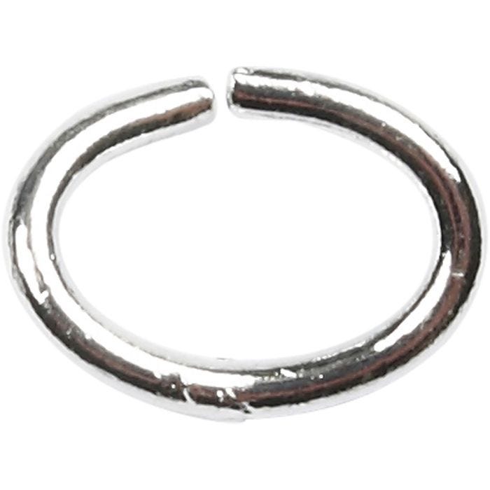 Oval Jump Rings, thickness 1 mm, silver-plated, 40 pc/ 1 pack