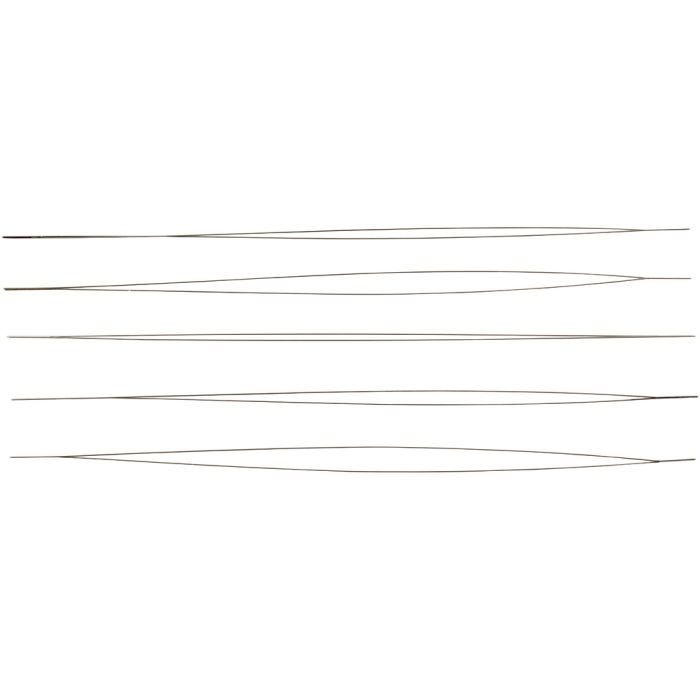 Beading Needle, L: 12 cm, thickness 0,25 mm, 5 pc/ 1 pack