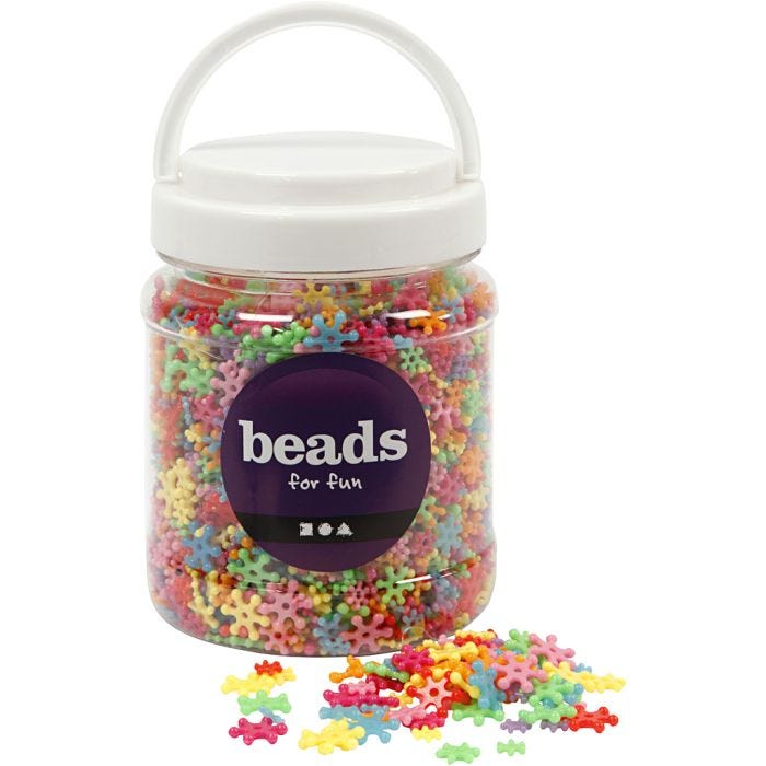 Novelty Beads, dia. 7-13,5 mm, hole size 2 mm, assorted colours, 270 g, 700 ml/ 1 tub