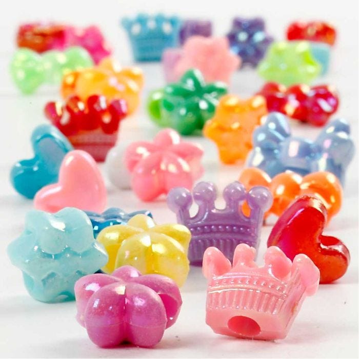 Novelty Beads, dia. 10 mm, hole size 3 mm, 65 g, 125 ml/ 1 pack