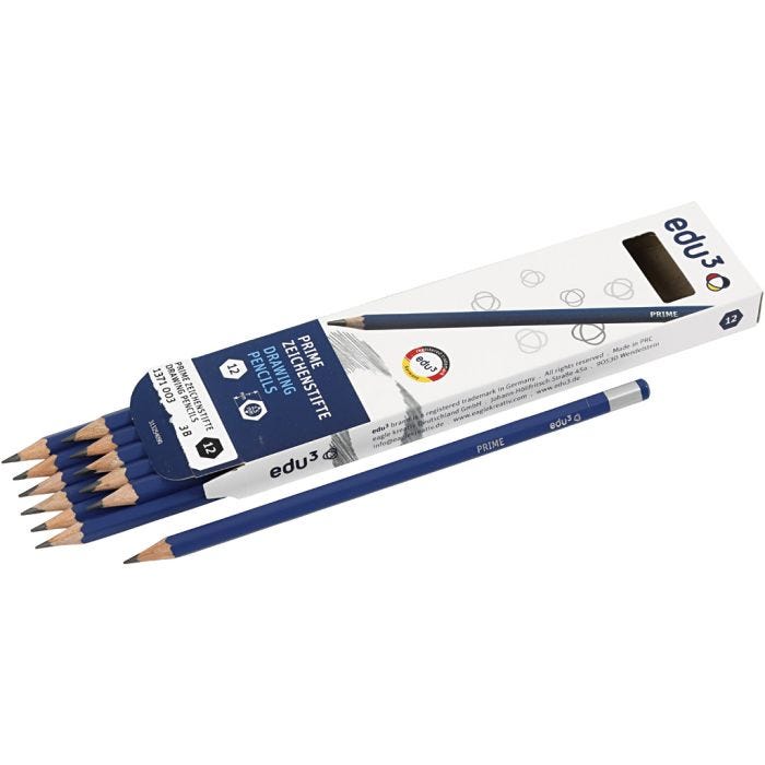 edu Drawing Pencil, 3B, 12 pc/ 1 pack