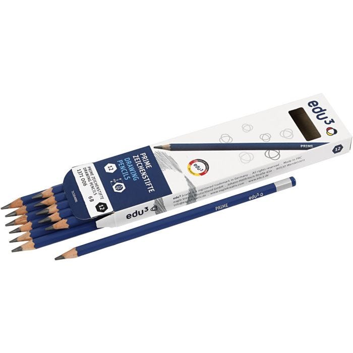 edu Drawing Pencil, 6B, 12 pc/ 1 pack