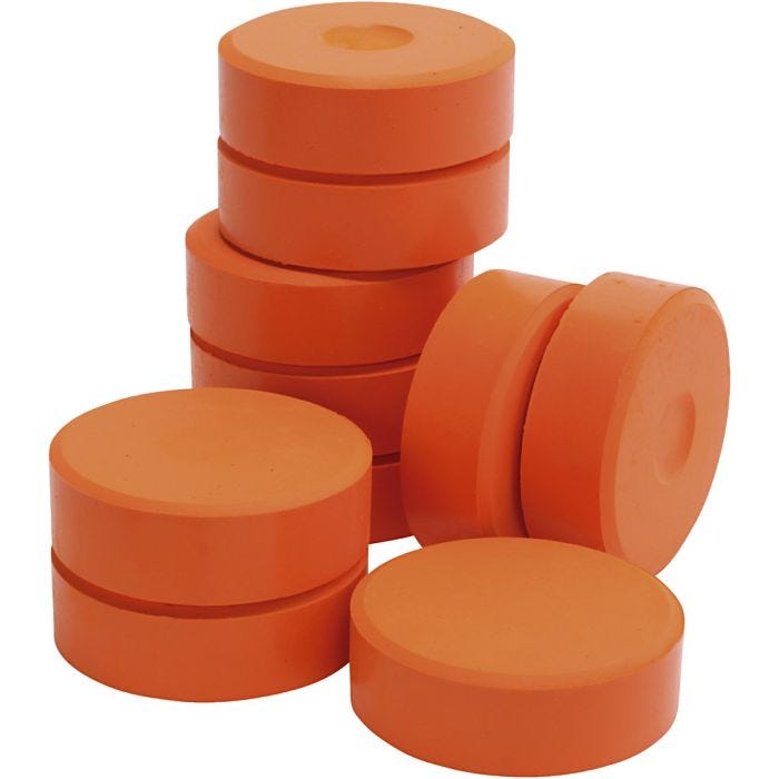 Tempera watercolour paints, H: 19 mm, dia. 57 mm, orange, 10 pc/ 1 pack