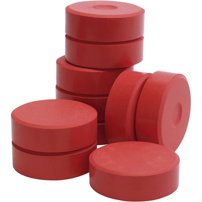 Tempera watercolour paints, H: 19 mm, dia. 57 mm, red, 10 pc/ 1 pack