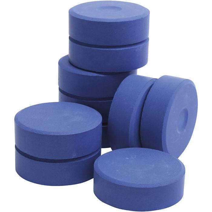 Tempera watercolour paints, H: 19 mm, dia. 57 mm, blue, 10 pc/ 1 pack