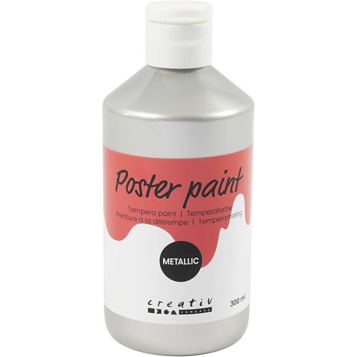 Poster paint Metallic, silver, 300 ml/ 1 pack