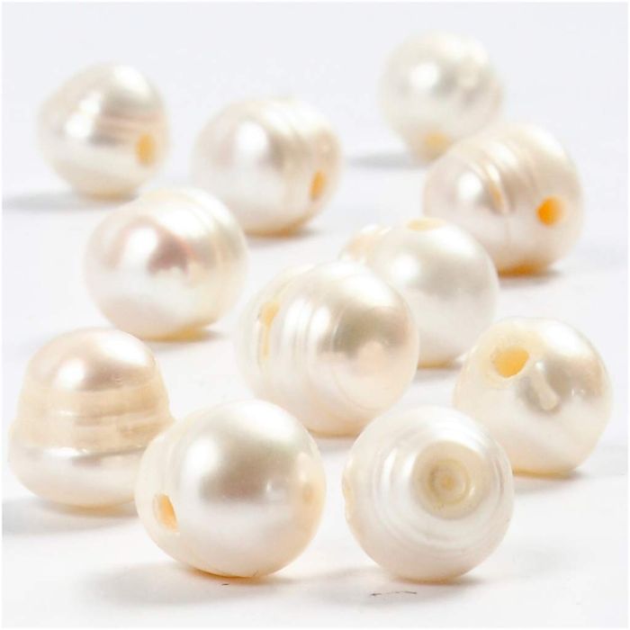 Freshwater pearls, size 9-11 mm, hole size 2 mm, mother-of-pearl, 10 pc/ 1 pack