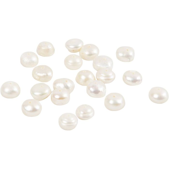 Freshwater Pearls, size 4-6 mm, hole size 1 mm, mother-of-pearl, 40 cm/ 1 pack