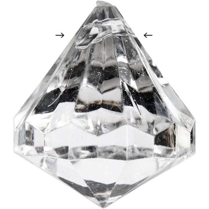 Acylic Beads, size 27x30 mm, hole size 2,5 mm, gloss transparent, 8 pc/ 1 pack