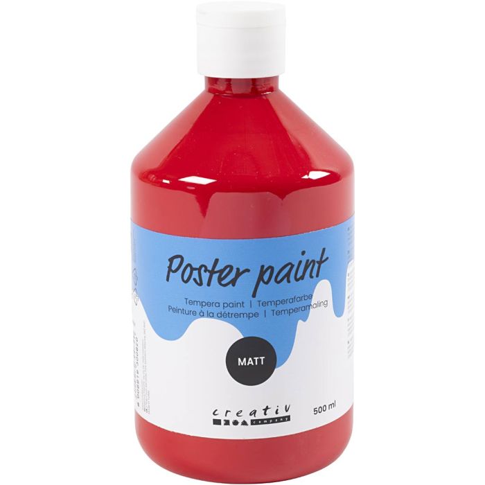Poster paint Matte, dark red, 500 ml/ 1 bottle