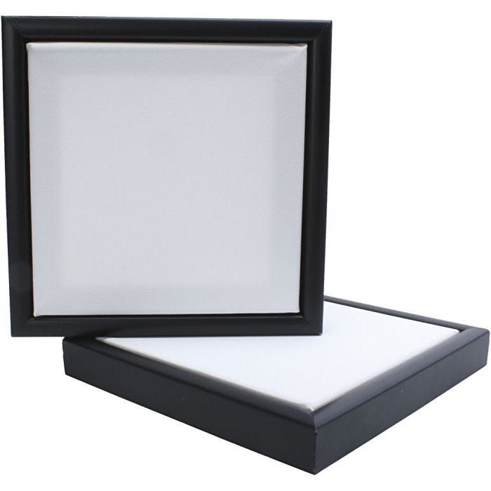Canvas with Wooden Frame, size 20x20 cm, 280 g, black, white, 1 pc