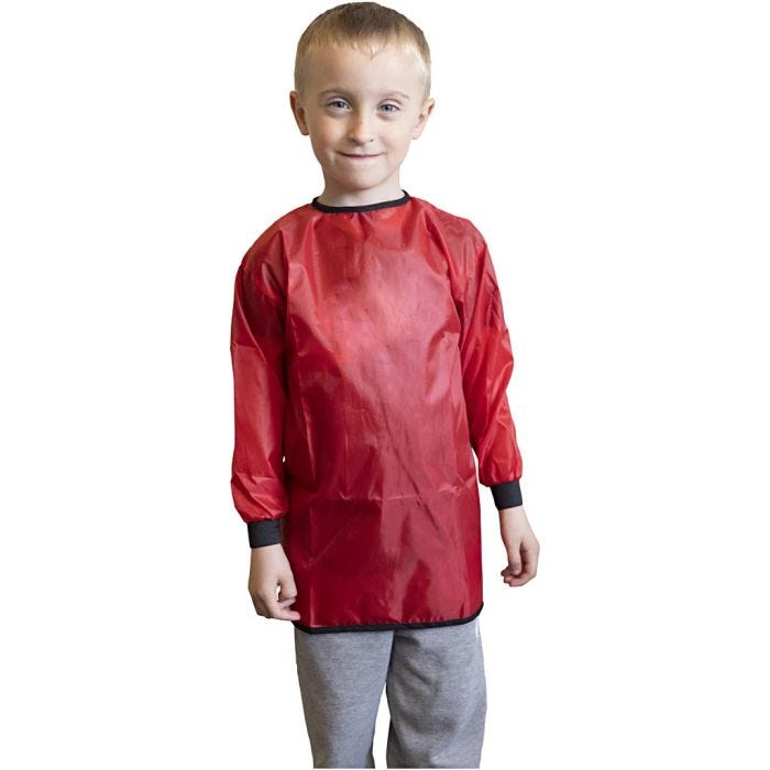 Artist Smock, L: 55 cm, size 2-4 years, red, 1 pc