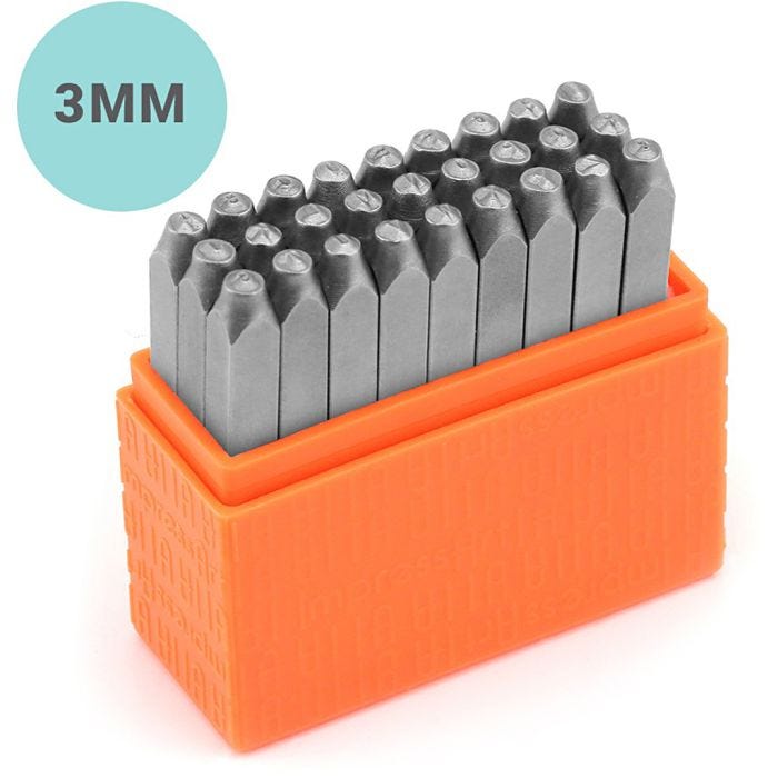 Embossing Stamps, Small letters, size 3 mm, Font: Sans Serif , 27 pc/ 1 set
