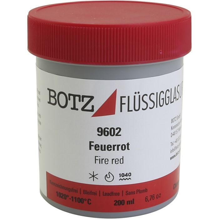 Glaze for clay, red, 200 ml/ 1 tub