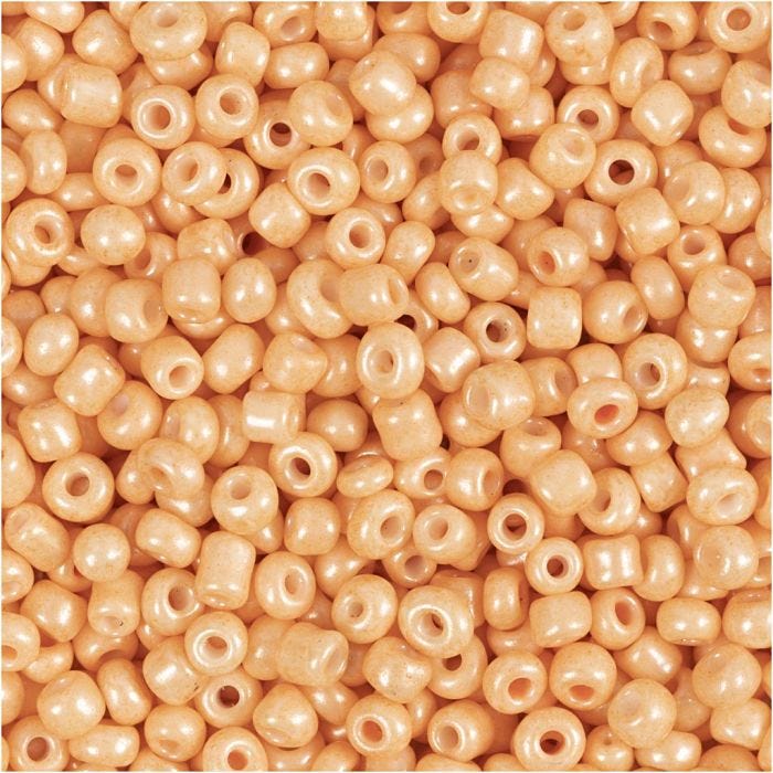 Rocaille Seed Beads, dia. 3 mm, size 8/0, hole size 0,6-1,0 mm, peach, 25 g/ 1 pack
