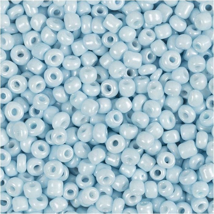 Rocaille Seed Beads, dia. 3 mm, size 8/0, hole size 0,6-1,0 mm, light blue, 25 g/ 1 pack