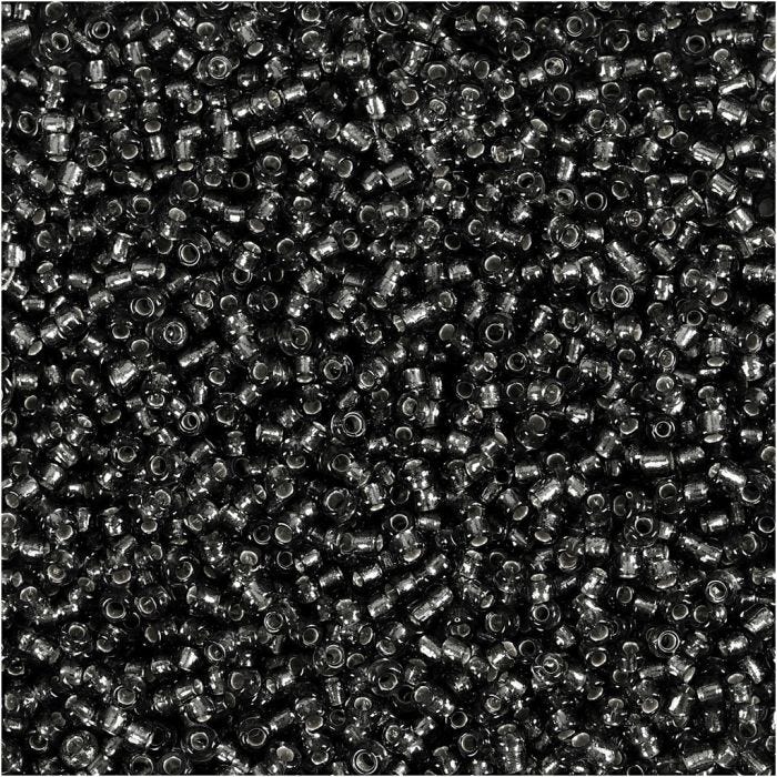 Rocaille Seed Beads, dia. 1,7 mm, size 15/0, hole size 0,5-0,8 mm, grey green, 25 g/ 1 pack