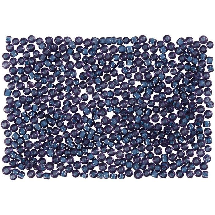 Rocaille Seed Beads, dia. 1,7 mm, size 15/0, hole size 0,5-0,8 mm, dark blue, 500 g/ 1 bag