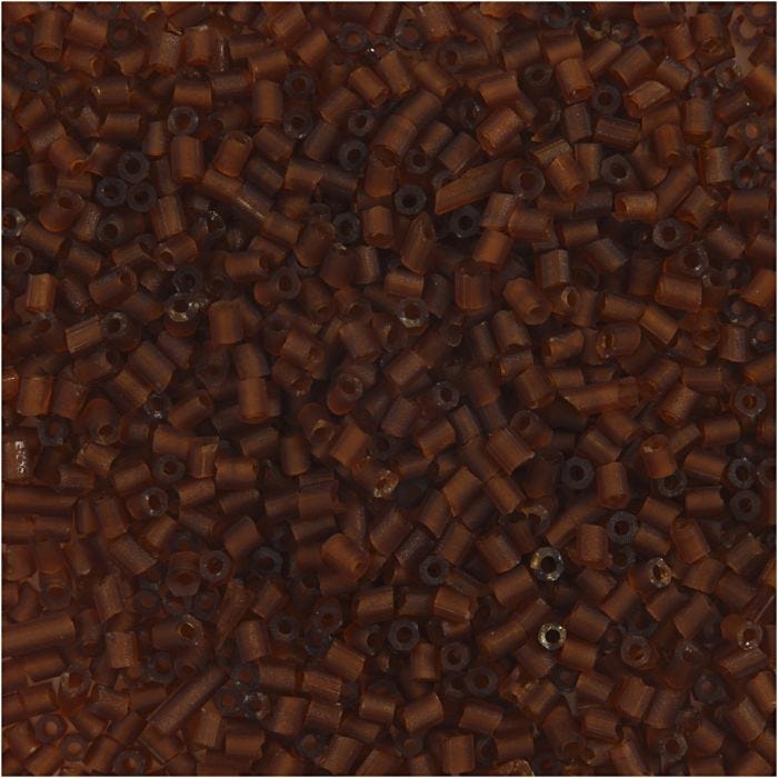 Rocaille Seed Beads 2-cut, dia. 1,7 mm, size 15/0, hole size 0,5 mm, brown, 25 g/ 1 pack
