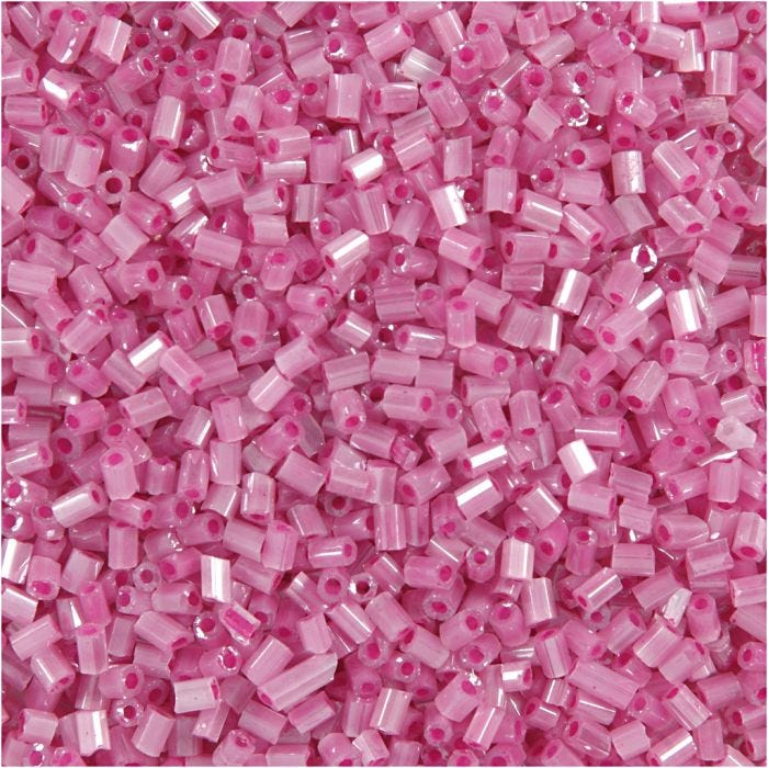 Rocaille Seed Beads 2-cut, dia. 1,7 mm, size 15/0, hole size 0,5 mm, rose, 25 g/ 1 pack