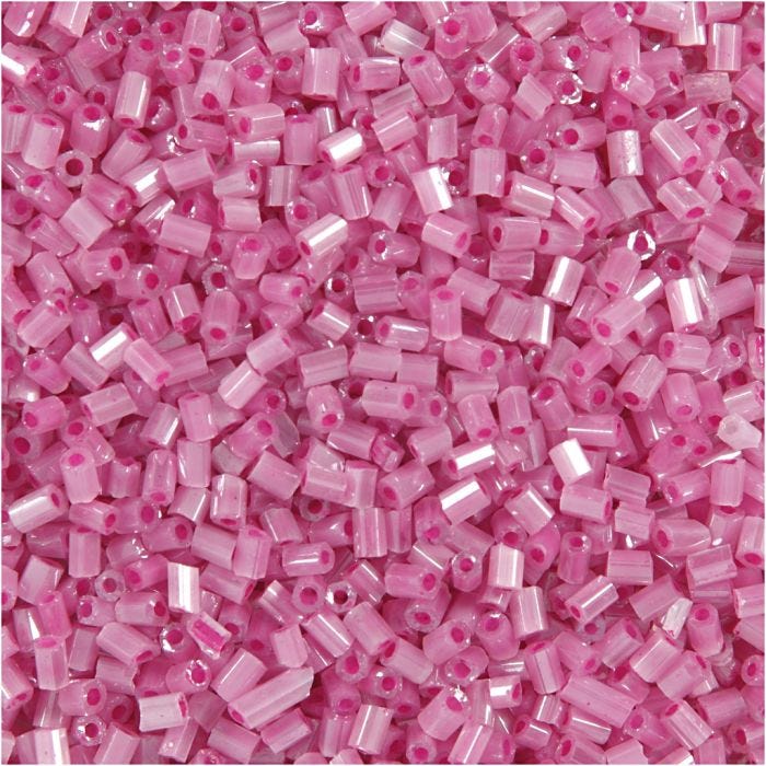 Rocaille Seed Beads 2-cut, dia. 1,7 mm, size 15/0 , hole size 0,5 mm, rose, 500 g/ 1 bag