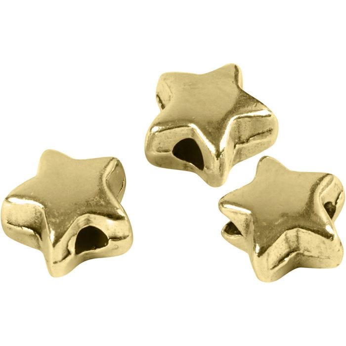 Spacer Bead, size 5,5x5,5 mm, hole size 1 mm, gold-plated, 3 pc/ 1 pack