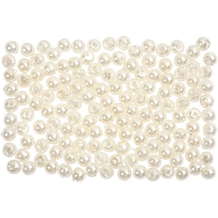 Wax Beads, dia. 3 mm, hole size 0,7 mm, mother-of-pearl, 150 pc/ 1 pack