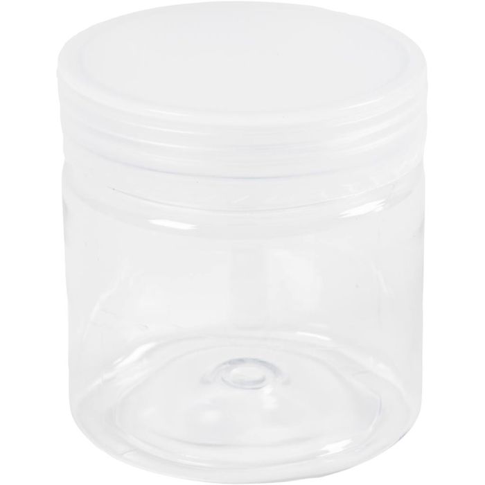 Plastic storage jars, H: 7 cm, dia. 6,5 cm, 180 ml, 10 pc/ 1 pack