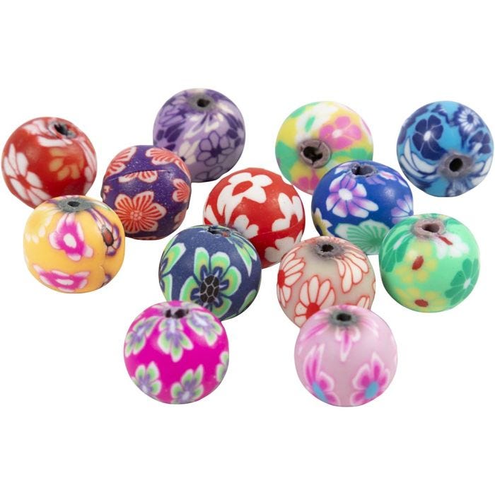FIMO beads, dia. 10 mm, hole size 1 mm, 200 pc/ 1 pack