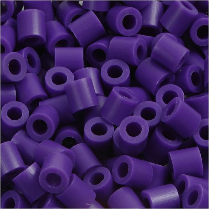Fuse Beads, size 5x5 mm, hole size 2,5 mm, medium, dark purple (32234), 1100 pc/ 1 pack