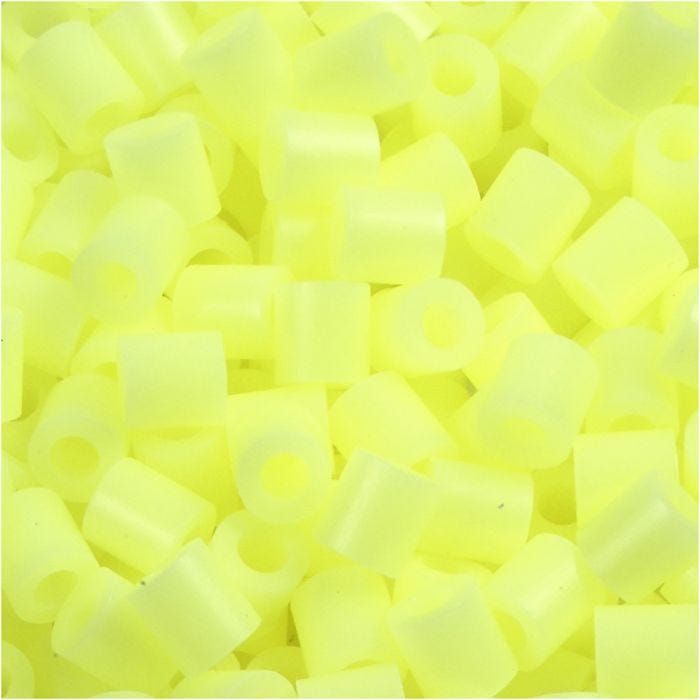 Fuse Beads, size 5x5 mm, hole size 2,5 mm, medium, pastel yellow (32244), 1100 pc/ 1 pack