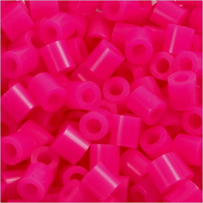 Fuse Beads, size 5x5 mm, hole size 2,5 mm, medium, cerise (32258), 1100 pc/ 1 pack
