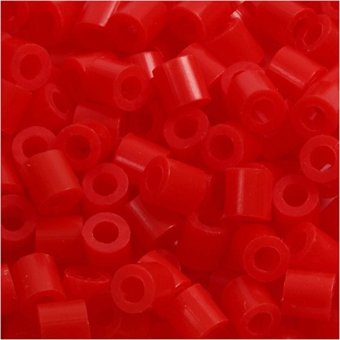 Fuse Beads, size 5x5 mm, hole size 2,5 mm, medium, light red (32225), 1100 pc/ 1 pack