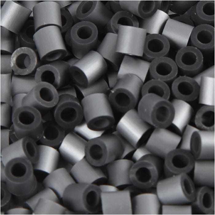 Fuse Beads, size 5x5 mm, hole size 2,5 mm, medium, silver (32262), 6000 pc/ 1 pack