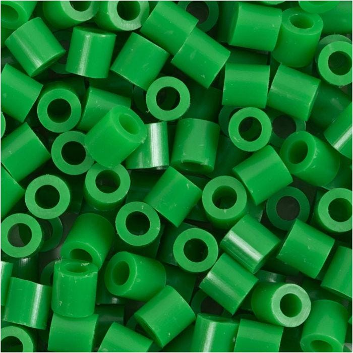 Fuse Beads, size 5x5 mm, hole size 2,5 mm, medium, green (32230), 6000 pc/ 1 pack