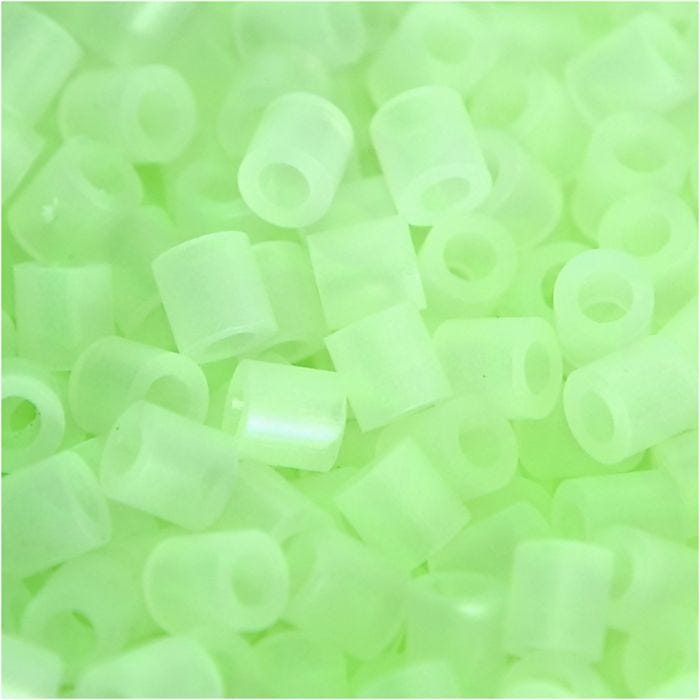 Fuse Beads, size 5x5 mm, hole size 2,5 mm, medium, luminous, 1100 pc/ 1 pack