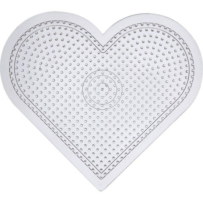 Peg Board, large heart, medium, size 15 cm, transparent, 1 pc