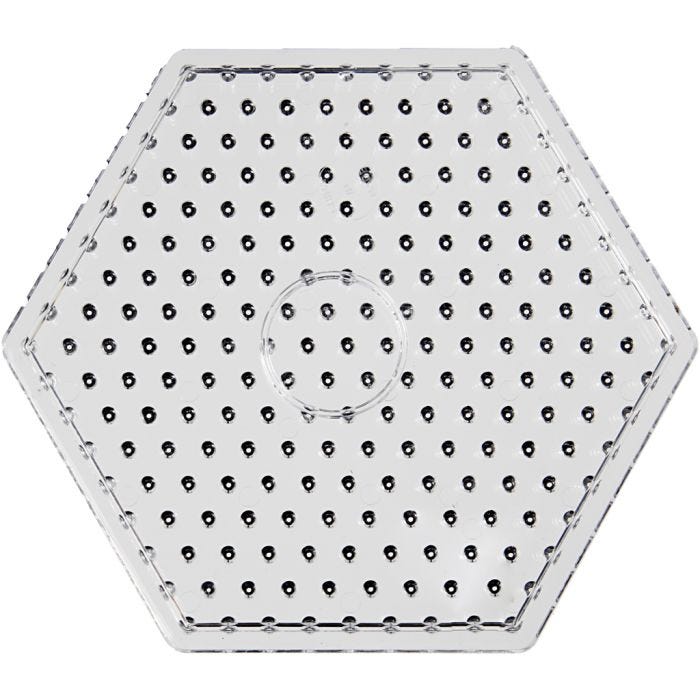 Peg Board, hexagon, size 17,5x17,5 cm, JUMBO, clear, 1 pc