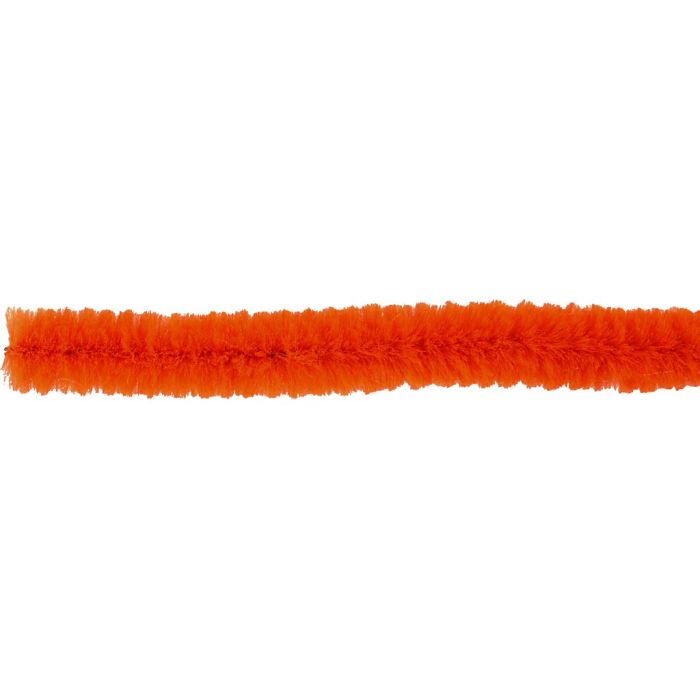 Chenille, L: 30 cm, thickness 6 mm, orange, 2x50 pc/ 1 pack