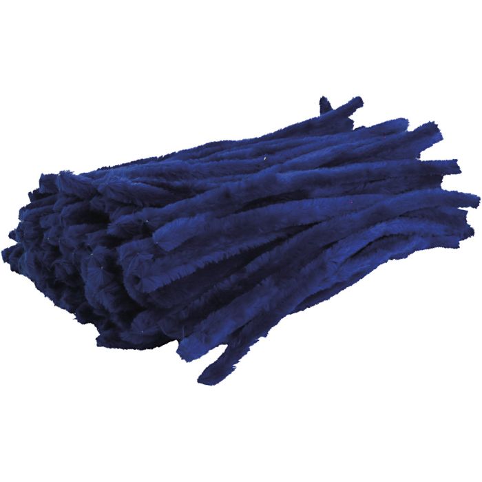 Chenille, L: 30 cm, thickness 15 mm, blue, 100 pc/ 1 pack